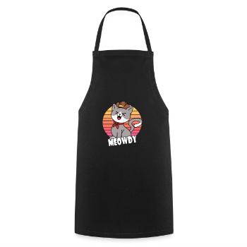 Meowdy Cowboy Chat - Tablier de cuisine - noir - Devant - AI Model Male 185 dark (185cm)