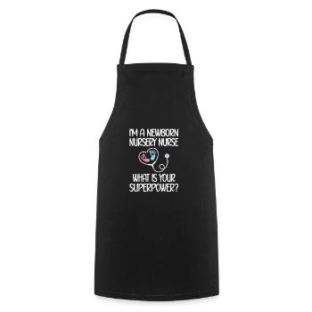 Neonatal Nurse Baby Nurse - Cooking Apron - black - Front - AI Model Male 185 dark (185cm)