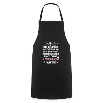 Neonatal Nurse Baby Nurse - Cooking Apron - black - Front - AI Model Male 185 dark (185cm)