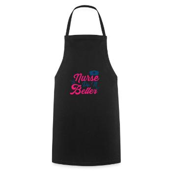 KRANKENSCHWESTER NURSE DO IT BETTER - Cooking Apron - black - Front - AI Model Male 185 dark (185cm)