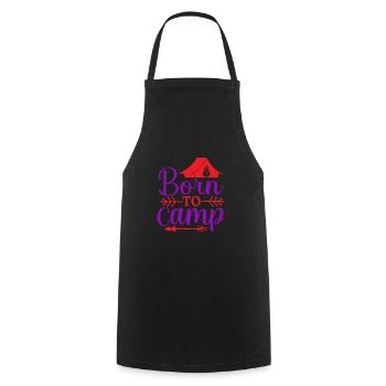 Born for camping Nature Outdoor Mountains - Cooking Apron - black - Front - AI Model Male 185 dark (185cm)