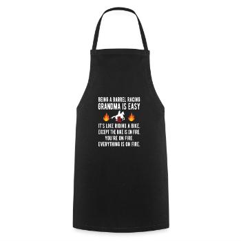 Barrel Racing Grand-mère Cadeau Barrel Racing Grand-mère - Tablier de cuisine - noir - Devant - AI Model Male 185 dark (185cm)