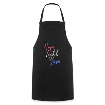 Hope Light Love - Cooking Apron - black - Front - AI Model Male 185 dark (185cm)