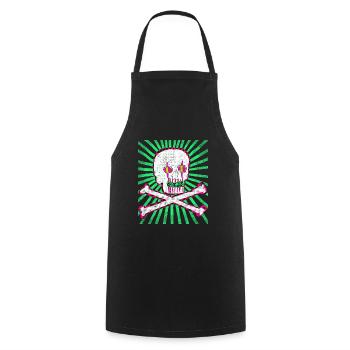 Creepy Calavera for Day of the Dead - Cooking Apron - black - Front - AI Model Male 185 dark (185cm)