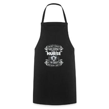 Crazy nurse - Cooking Apron - black - Front - AI Model Male 185 dark (185cm)