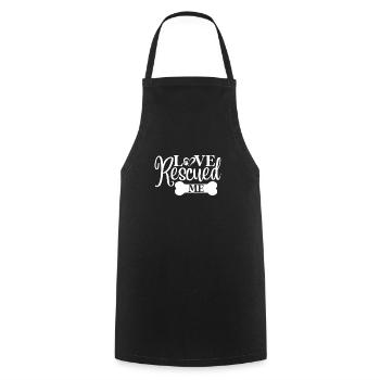 Love saved me dogs - Cooking Apron - black - Front - AI Model Male 185 dark (185cm)