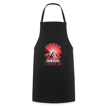 Die Berge rufen Wandershirt - Kochschürze - Schwarz - Vorne - AI Model Male 185 dark (185cm)
