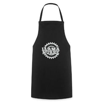 Infirmière lama - Tablier de cuisine - noir - Devant - AI Model Male 185 dark (185cm)