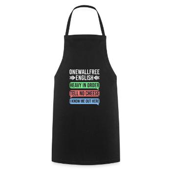 Onewallfree English für Englisch Lehrer Übersetzer - Kochschürze - Schwarz - Vorne - AI Model Male 185 dark (185cm)