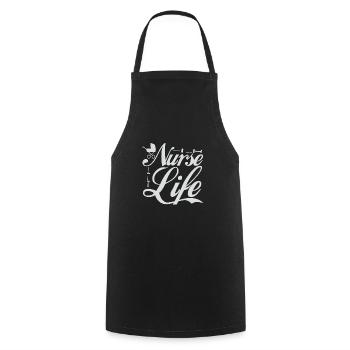 Nurse Life - Cooking Apron - black - Front - AI Model Male 185 dark (185cm)