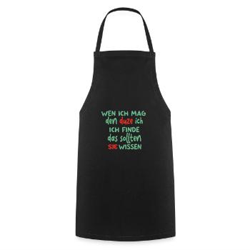 Ich hasse Menschen lustiger Spruch für Zyniker - Kochschürze - Schwarz - Vorne - AI Model Male 185 dark (185cm)