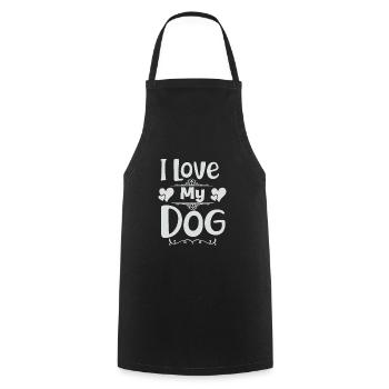 J’aime mon chien - Tablier de cuisine - noir - Devant - AI Model Male 185 dark (185cm)