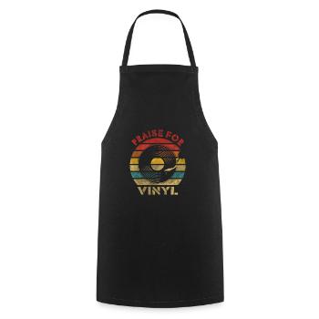 Éloge de la musique vintage rétro vinyle - Tablier de cuisine - noir - Devant - AI Model Male 185 dark (185cm)