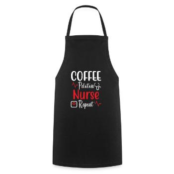 Répétition de l’infirmière du peloton de café - Tablier de cuisine - noir - Devant - AI Model Male 185 dark (185cm)