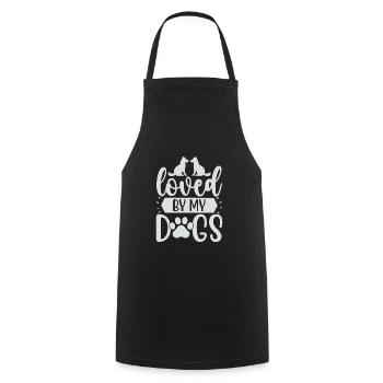 Aimé par mes chiens - Tablier de cuisine - noir - Devant - AI Model Male 185 dark (185cm)