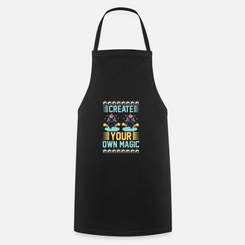 Create your own magic Unicorn - Cooking Apron - black