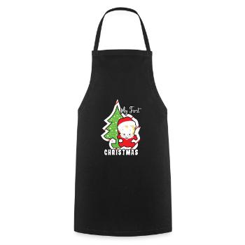 Mon premier patron norvégien de Noël - Tablier de cuisine - noir - Devant - AI Model Male 185 dark (185cm)