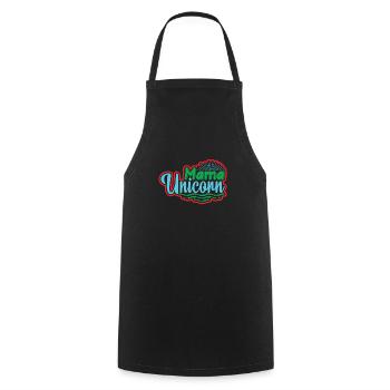 Mama Einhorn Licorne - Tablier de cuisine - noir - Devant - AI Model Male 185 dark (185cm)