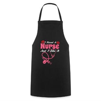 I kissed a nurse - Cooking Apron - black - Front - AI Model Male 185 dark (185cm)