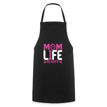 THE LIFE OF A DOG MOTHER IS HARD - Cooking Apron - black - Front - AI Model Male 185 dark (185cm)