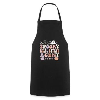 Spooky Agent immobilier Cadeaux d’Halloween - Tablier de cuisine - noir - Devant - AI Model Male 185 dark (185cm)