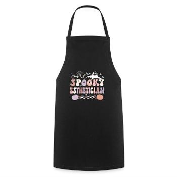 Spooky Esthetician Halloween Esttician Cadeaux - Tablier de cuisine - noir - Devant - AI Model Male 185 dark (185cm)