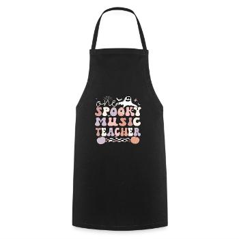 Spooky Music Teacher Halloween Music Teaching Gift - Cooking Apron - black - Front - AI Model Male 185 dark (185cm)