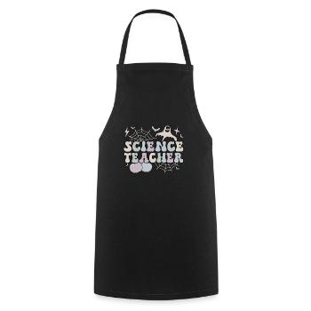 Professeur de sciences Halloween Cadeau d’enseignement des sciences - Tablier de cuisine - noir - Devant - AI Model Male 185 dark (185cm)