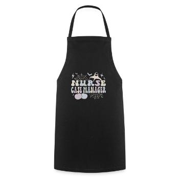 RN Case Manager Halloween Nursing Case Management - Cooking Apron - black - Front - AI Model Male 185 dark (185cm)