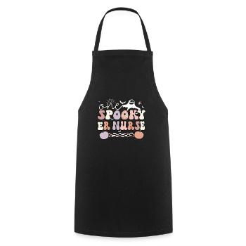 Emergency Room Nurse Halloween ER Nurse Gifts - Cooking Apron - black - Front - AI Model Male 185 dark (185cm)
