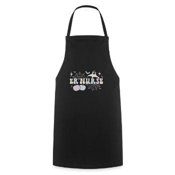 Emergency Room Nurse Halloween ER Nurse Gifts - Cooking Apron - black - Front - AI Model Male 185 dark (185cm)