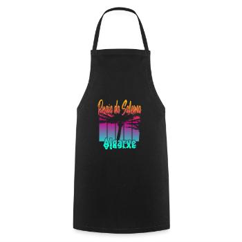 Vintage Praia da Salema Algarve - Cooking Apron - black - Front - AI Model Male 185 dark (185cm)
