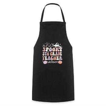 5th Grade Teacher Halloween Fifth Grade Crew Gift - Cooking Apron - black - Front - AI Model Male 185 dark (185cm)