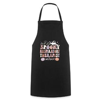 Respiratory Therapist Gifts RT Therapy Halloween - Cooking Apron - black - Front - AI Model Male 185 dark (185cm)
