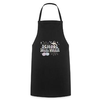 School Social Worker Halloween Social Work Gifts - Cooking Apron - black - Front - AI Model Male 185 dark (185cm)