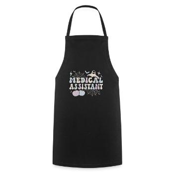 Assistant médical Halloween Med Assistant Cadeaux - Tablier de cuisine - noir - Devant - AI Model Male 185 dark (185cm)