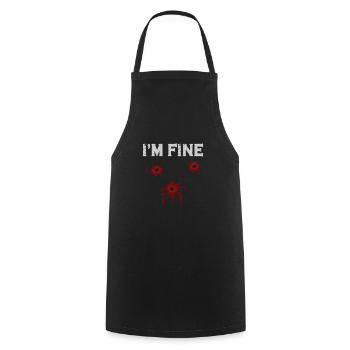 Halloween Bullet Holes Costume - Cooking Apron - black - Front - AI Model Male 185 dark (185cm)