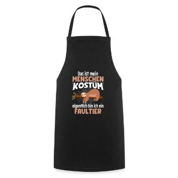This is my human costume sloth Halloween - Cooking Apron - black - Front - AI Model Male 185 dark (185cm)
