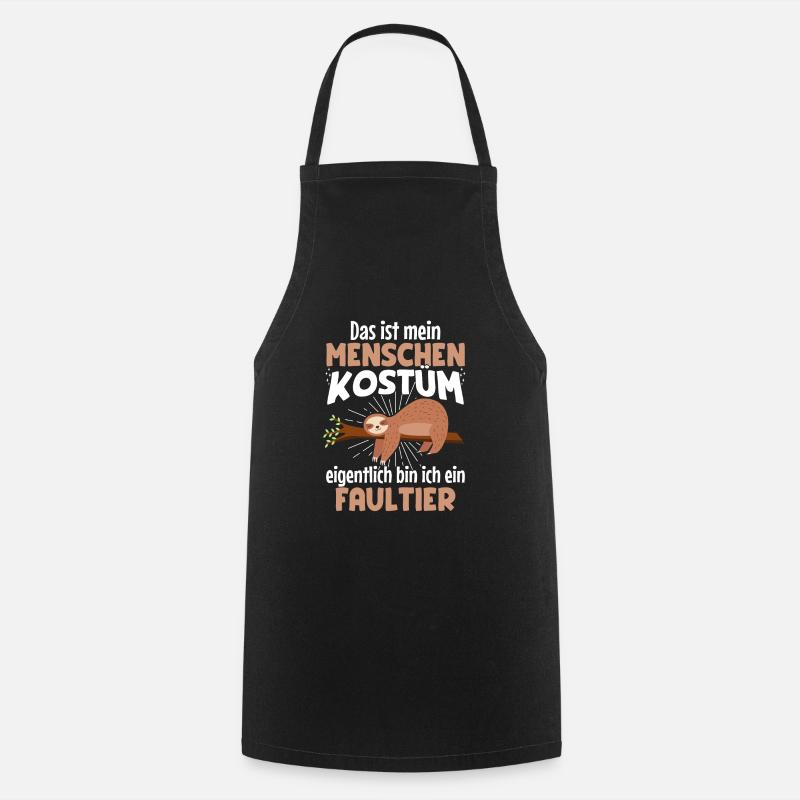 This is my human costume sloth Halloween - Cooking Apron - black