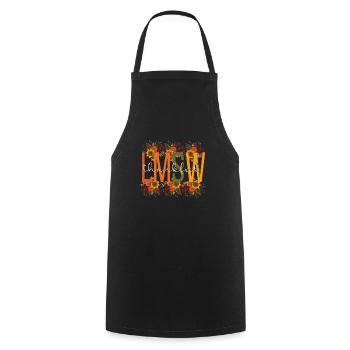 LMSW Thanksgiving Licensed Master Social Worker - Cooking Apron - black - Front - AI Model Male 185 dark (185cm)