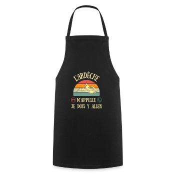l'ardèche m'appelle humour ardéchois idée cadeau - Tablier de cuisine - noir - Devant - AI Model Male 185 dark (185cm)