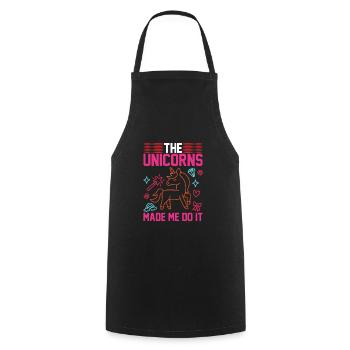 The unicorns made me Unicorn - Cooking Apron - black - Front - AI Model Male 185 dark (185cm)