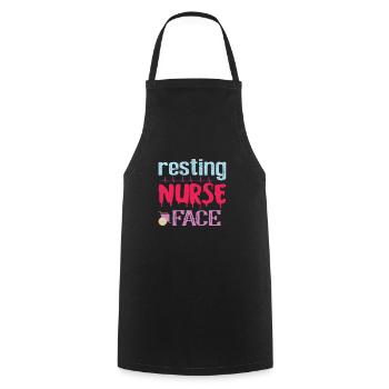 KRANKENSCHWESTER Resting nurse face - Kochschürze - Schwarz - Vorne - AI Model Male 185 dark (185cm)