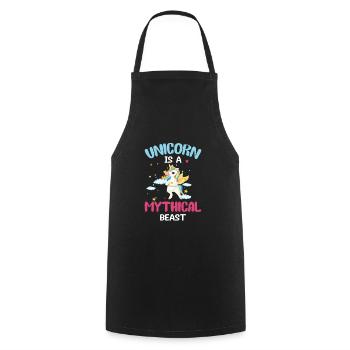 Unicorn mythical creature - Cooking Apron - black - Front - AI Model Male 185 dark (185cm)