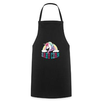 Einhorn UNICORN Bébé - Tablier de cuisine - noir - Devant - AI Model Male 185 dark (185cm)