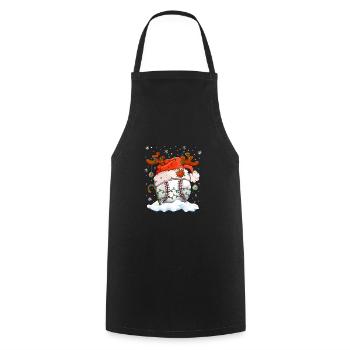 Baseball Noël Joueur de baseball Fête de Noël - Tablier de cuisine - noir - Devant - AI Model Male 185 dark (185cm)