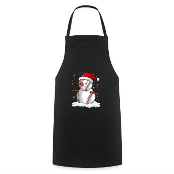 Baseball Noël Joueur de baseball Fête de Noël - Tablier de cuisine - noir - Devant - AI Model Male 185 dark (185cm)