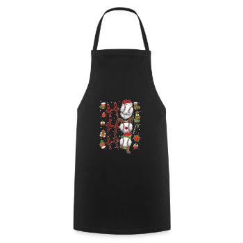Baseball Noël Joueur de baseball Fête de Noël - Tablier de cuisine - noir - Devant - AI Model Male 185 dark (185cm)