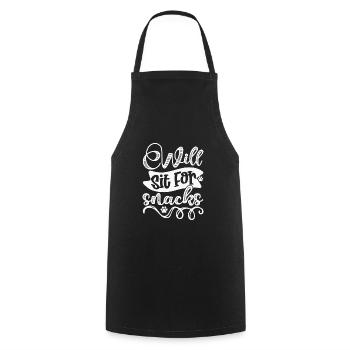 S’assoit pour les friandises - Tablier de cuisine - noir - Devant - AI Model Male 185 dark (185cm)