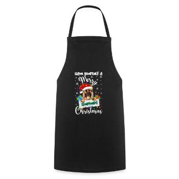 English Shepherd Christmas English Shepherd Xmas - Cooking Apron - black - Front - AI Model Male 185 dark (185cm)